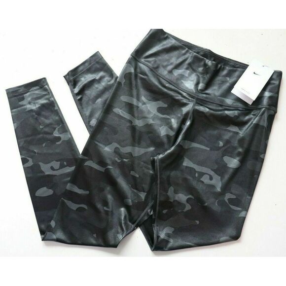 Nike Women's Dri-FIT One Mid-Rise Black Gray Camo Leggings DD4559-070 $70 SIZE L - Picture 4 of 11